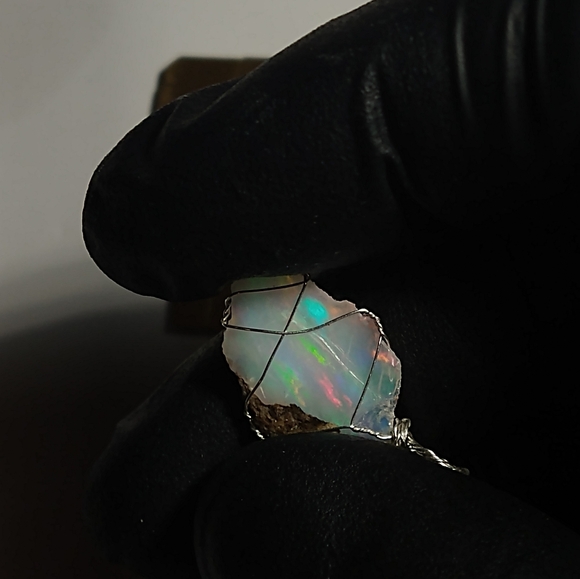 Unique Natural Opal Pendant 925 - Picture 6 of 9